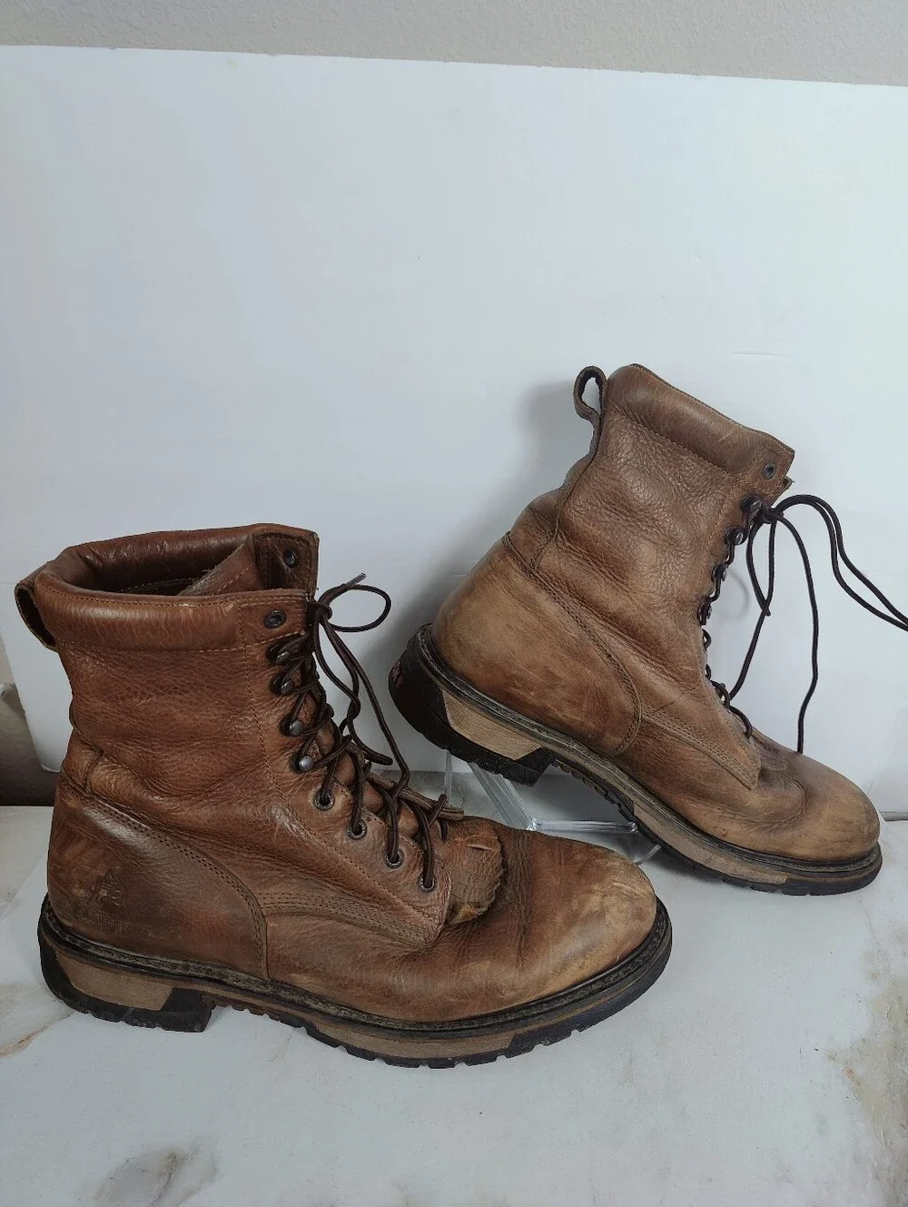 Rocky Men's Original Ride Lacer Waterproof Western Work Boots, 15